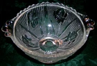Lovely Vintage Jeanette Undamaged Cleaar Iris & Herringbone Handled Bowl