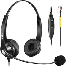 Office Phone Headset with Microphone Noise Cancelling, RJ9 Telephone Headsets...