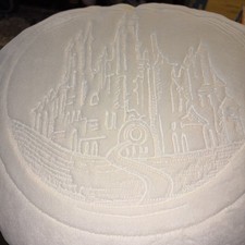 WICKED For Good White Round Pillow Emerald City Katie Kime Glinda Castle NEW