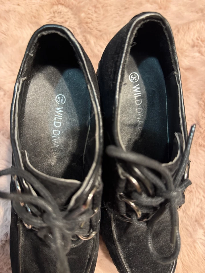 Wild Diva plataforma creepers ante negro para mujer talla 5.5 punk Foto 4 de 4