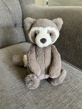 Jellycat Small Bashful Raccoon, Rare & Retired, Soft Plush Toy
