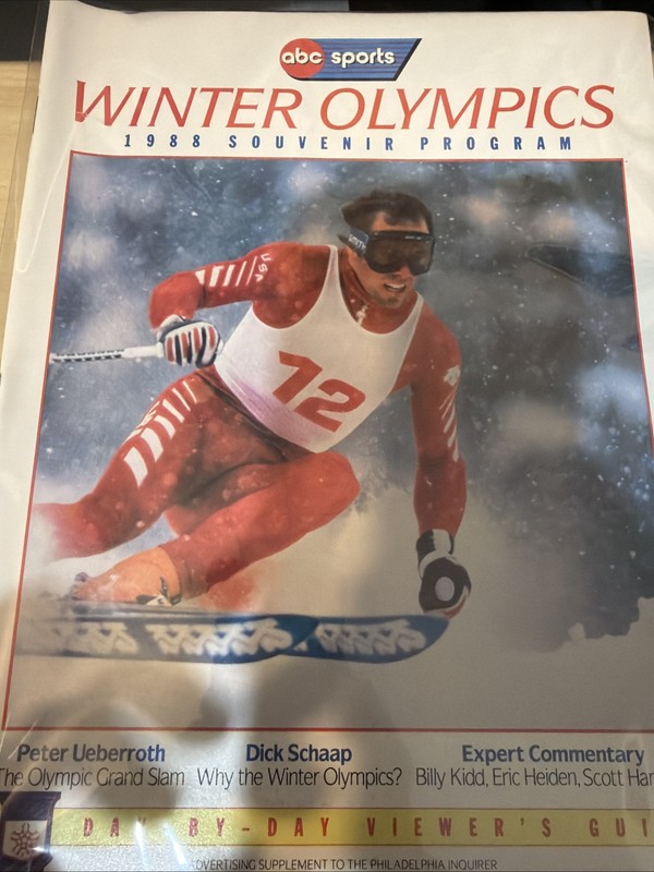 1988 Calgary Winter Olympics ABC Sports  Souvenir Program Philadelphia Inquirer