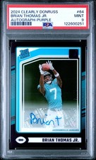 2024 PANINI CLEARLY DONRUSS AUTO-PURPLE #64 BRIAN THOMAS JR. 10/75 PSA 9