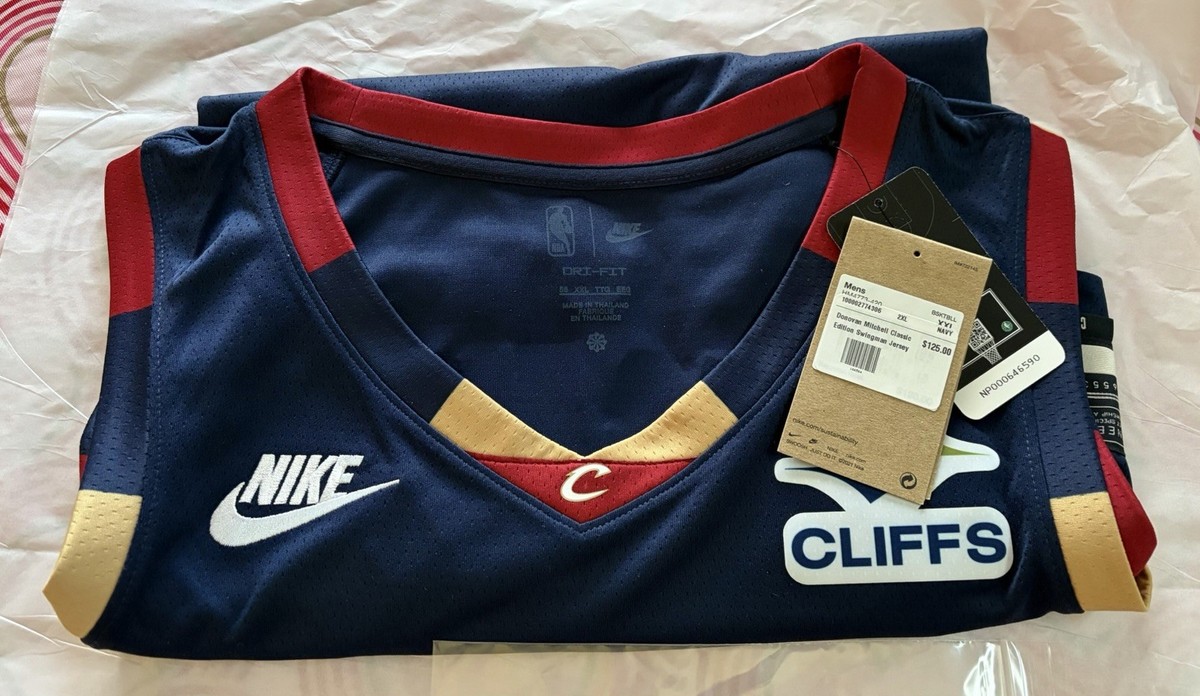 ナイキキャバリアーズNBA選手支給品Used ハーフジップポロシャツMサイズ Nike Donovan Mitchell Cavaliers Classic Swingman Jersey NBA XXL