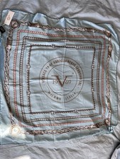 Versace 19.69 Unchained Italia Scarf Blue Chain Print 90x90cm Polyester BNWT