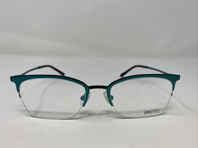 INNOTEC Japan SUTTER 5323 51-18-140 Black/Teal Half Rim Eyeglasses Frame 5437