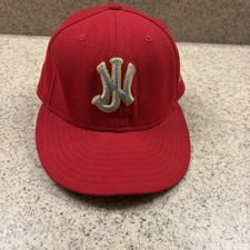 Vintage New Era 59FIFTY NJ New Jersey Men's 7 1/8 Red Fitted Wool Made in USA