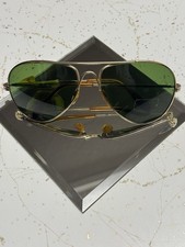 Vintage NOS Sun-Ray Sun Specs Sunglasses Gold Frame/Green Lens