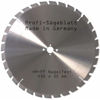HM Kreissägeblatt 450 x 30 mm FF Nagelfest 32Z Bauholz Sägeblatt Made in Germany