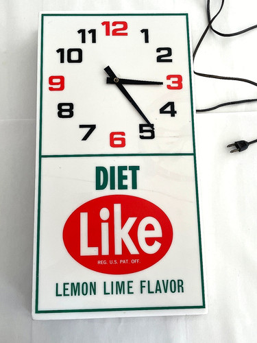 Vintage Diet Like Lemon Lime Advertising Clock From the 1960's