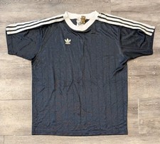 Vintage 90s Y2K Black Adidas Trefoil Striped Men's Soccer JERSEY Shirt Sz Small