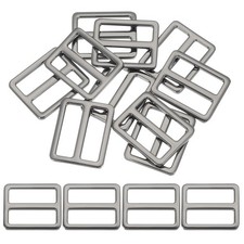 15 Pcs Metal Tri-glide Slide Buckle, 25mm Slider Strap Fastener, Bright Black