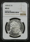 1878-CC Morgan Silver Dollar NGC MS61