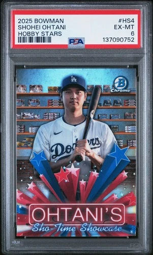 137090752 Shohei Ohtani 2025 Bowman #HS-4 Hobby Stars Chrome PSA 6