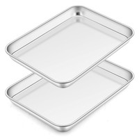 Edelstahl Backblech Set 2 StüCk Ofenblech Kuchenblech SpüLmaschinenfest