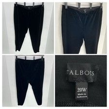 Talbots Black Velvet Velour High Rise Tapered Leg Pants Size 20W Comfy 40x28