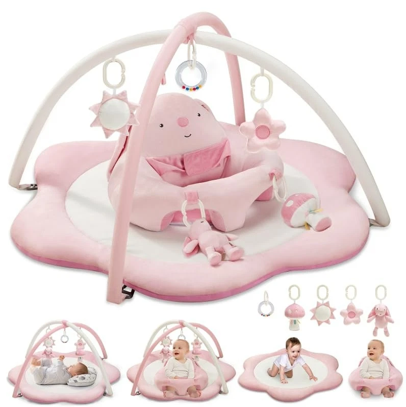 3-in-1 Baby Play Mat, Baby Seats for Infants for Sitting Up, Tummy Time Mat w...