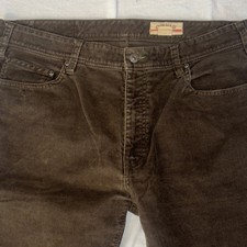 Orvis 36x32 Men's Brown Corduroy Straight Jeans Stretch 5Pocket Regular Fit
