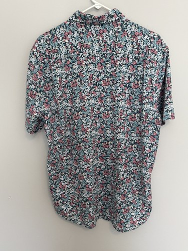 Faherty Shirt The Breeze Mens XL Pink Blue Floral Shirt Button Up VacationTravel - Picture 7 of 7