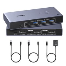 UGREEN Switch KVM DisplayPort 2 Ingressi 1 Uscite 8K 60Hz 4K 240Hz | Doppio Sche