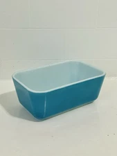 Vintage Pyrex Refrigerator Dish Blue 502-B Mid Century MCM Oven Ware 50s 60s