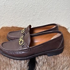 Salvatore Ferragamo Womens 5.5 Gancini Leather Loafers Quiet Luxury Old Money