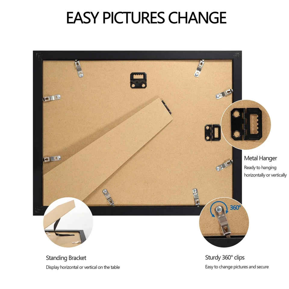 8.5x11 Diploma Frame with Real Glass - Set of 5, Black Over Gold Double Mat -... - Image 3 of 4