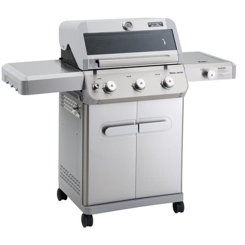Monument Grills Propane Gas Grill 3-Burner in Stainless Steel W/ Clear View Lid