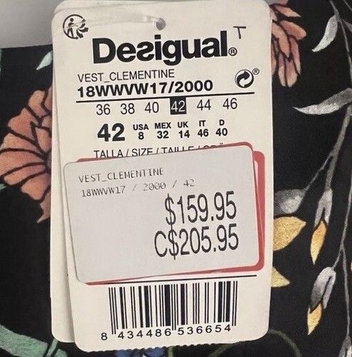 NWT DESIGUAL Floral •A Shirt Dress •A Size 42 - Picture 4 of 4
