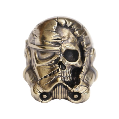 Bague guerrier blanc demi-visage en laiton Lion bijoux punk homme BR311A US taille 7~15 - Photo 1 sur 29