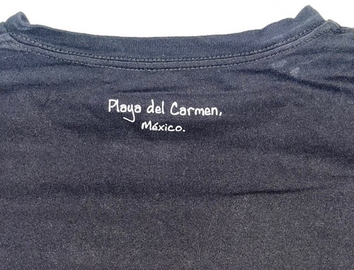 Mare Blue Colored Skull Cozumel, Mexico Print Adult Size XL Black T-Shirt - Picture 3 of 4