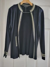 Ming Wang Black Jacket Cardigan size Large Career Professional