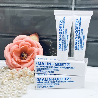 2x Malin + Goetz Advanced Renewal  Moisturizer Cream  3ml 0.1oz travel size mini