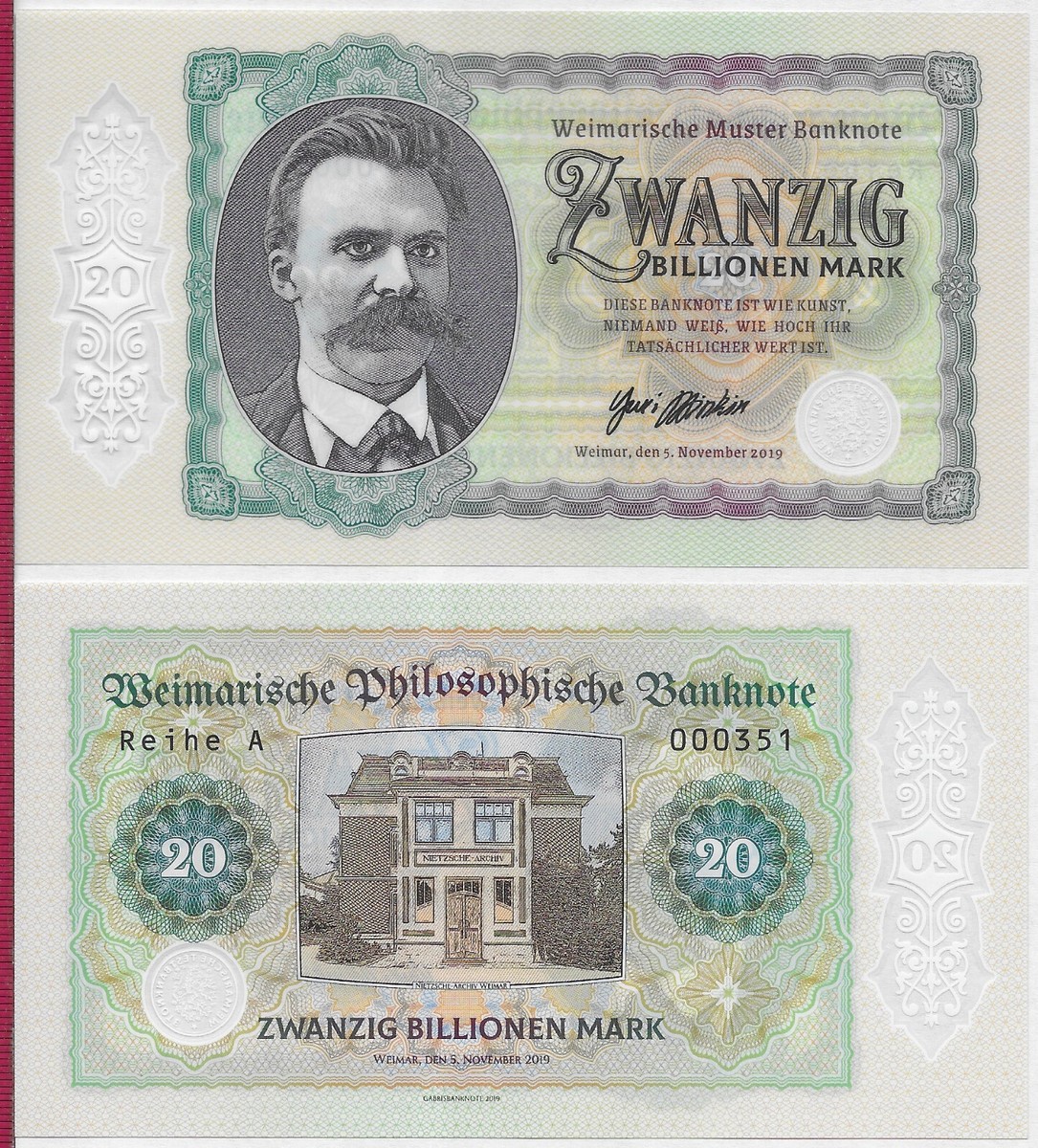 GERMANY WEIMAR (20 000 000 000 000 MARK) 20 BILLION MARK 2019 UNC