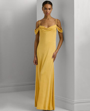 Lauren Ralph Lauren Off-The-Shoulder Jersey Gown 4A 2163