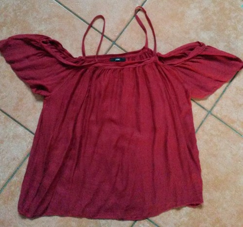 Maglietta Donna Rossa, marca Zuiki, scollata, spalle scoperte, corta | eBay
