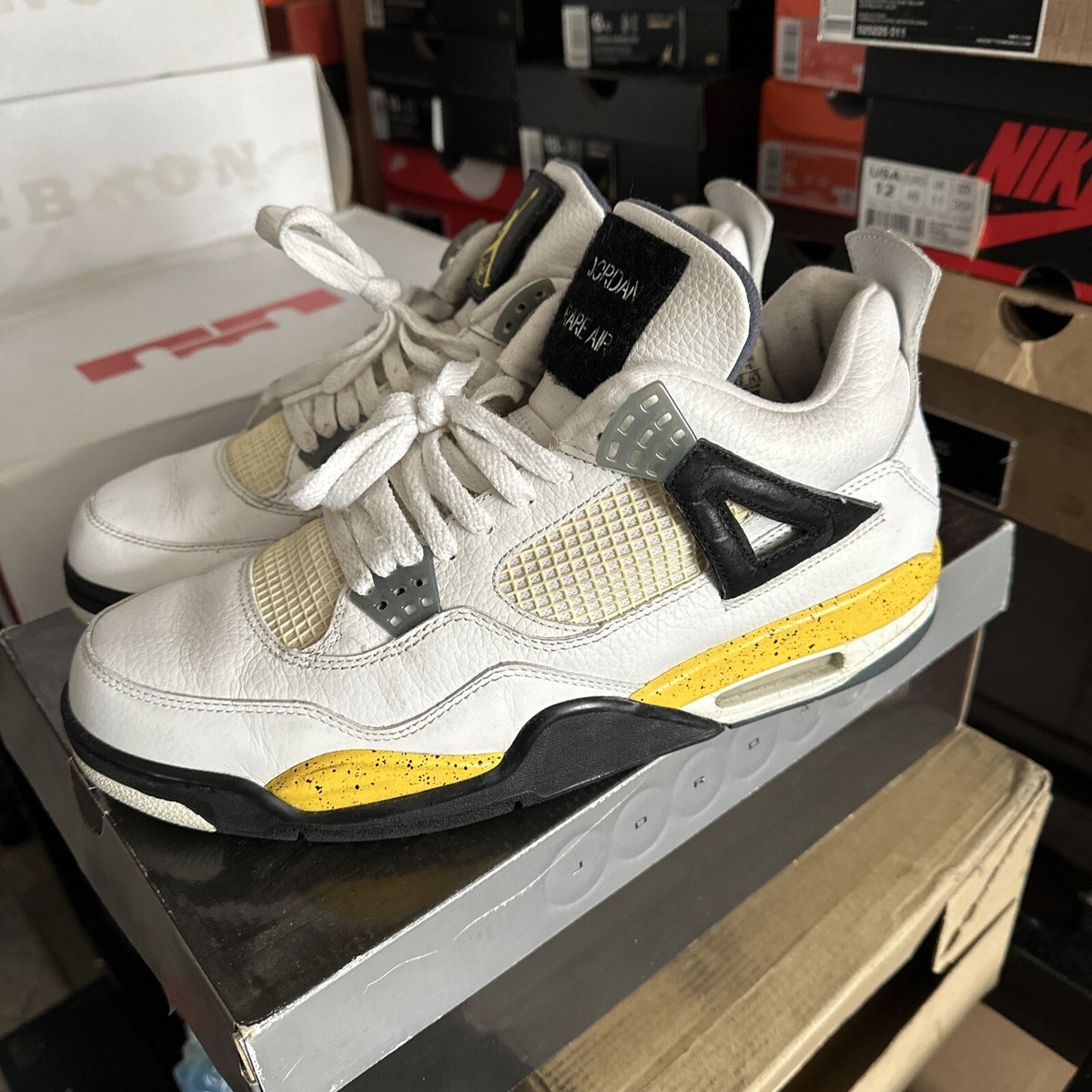Air Jordan 4 Retro 11.5 ホワイト/イエロー/ブラック Size 11.5 - Jordan 4 Retro LS Tour Yellow 2006 | eBay