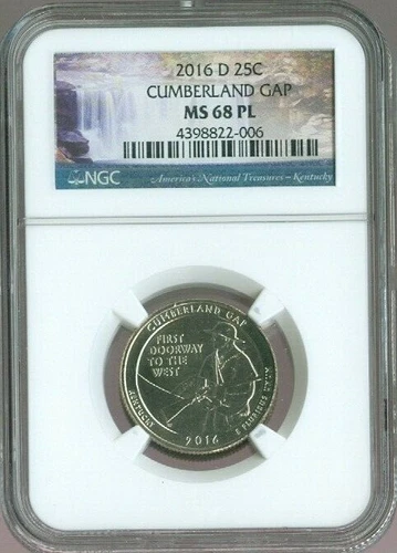 2016-D Cumberland Gap Quarter NGC MS68 PL Quality 