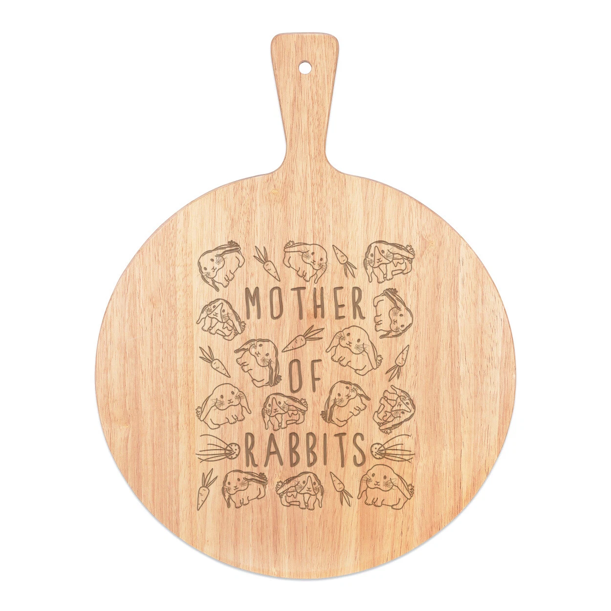 Mother of Rabbits Pizza Table Palette Crazy Wood Woman Animal Lover Funny
