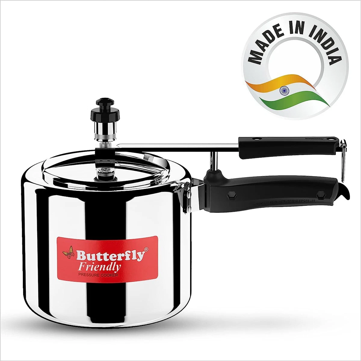 Butterfly Friendly Induction Base Inner Lid Aluminium Pressure Cooker Free Ship