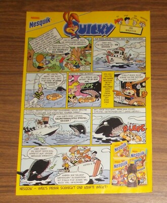 Rare Advertising NESQUIK The Whale Comic 1998