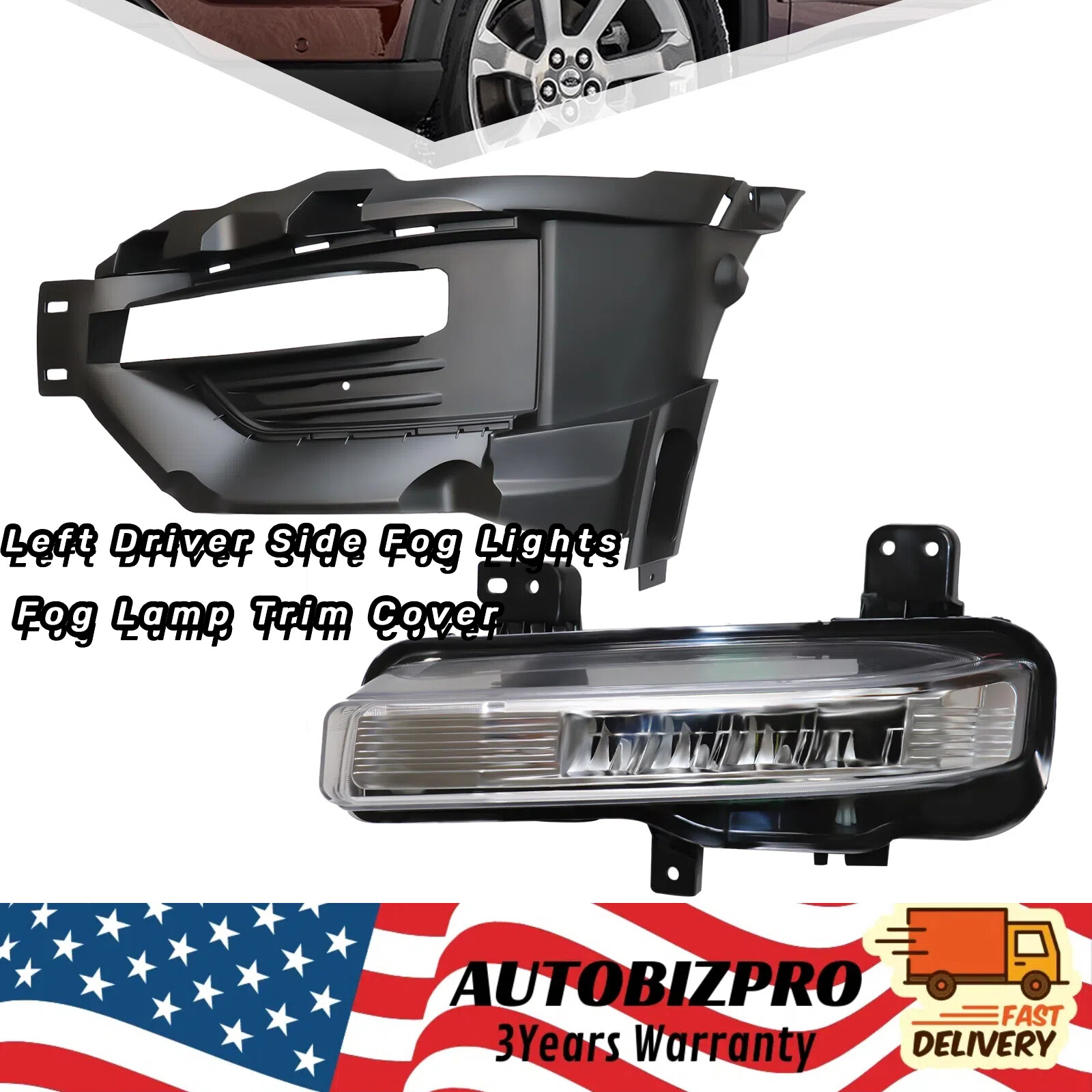 For 2020-2021 Ford Explorer Left Driver Side Fog Lights Fog Lamp Trim Cover New