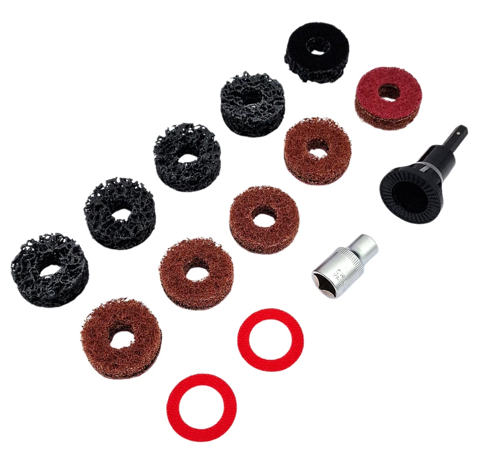 HERO WERKZEUG HERO Radnabenschleifer Stehbolzen Radmutterbolzen 14-tlg Satz Radnaben Reinigung