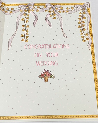 Vintage Mary Engelbreit Greeting Card O Happy Day Wedding Cake Flower Girl - Picture 2 of 3