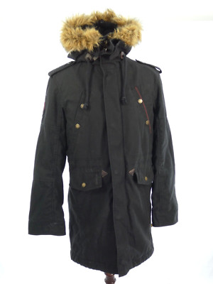 Alpha Industries Herren Jacke Fishtail Parka M65 schwarz isoliert Fellkapuze Gr. M