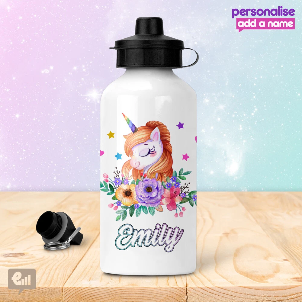 Personalised Unicorn Water Bottle, School Water Bottle, Gym Bottle