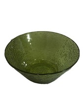 BIG Vintage Soreno Salad Chip Bowl Avocado Green Anchor Hocking 11 1/2