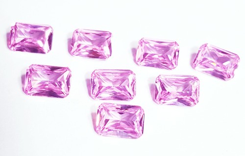 6x4 mm Pink Sapphire Emerald Shape 8 Pcs Lot Loose Gemstone - Picture 7 of 8