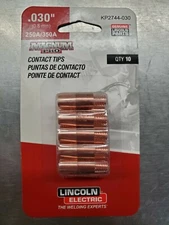 Lincoln Electric KP2744-030 Contact Tips 0.030" (0.8mm), 250A-350A, 10PK