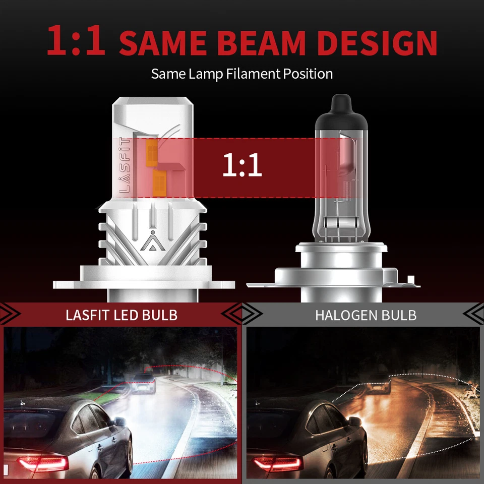 LASFIT LED Headlight Bulbs for Honda CR-V CRV 2007-2014 Hi/Lo Beam White 6000K - Изображение 2 из 4